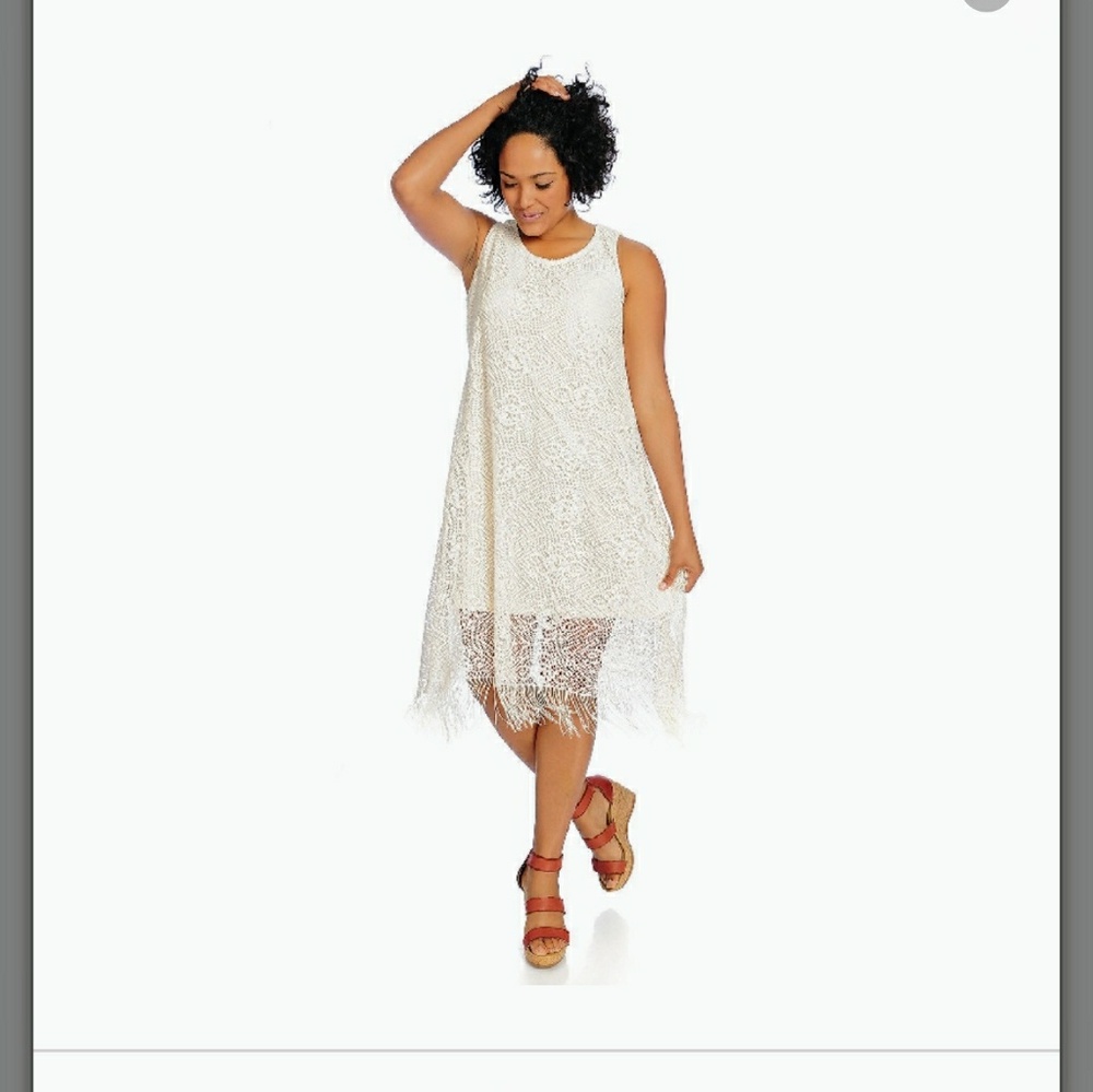 One World crochet fringe dress